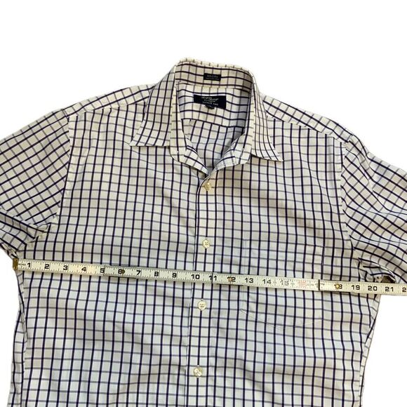 J. Crew White Purple Mens Long Sleeve Button Up Dress Shirt Sz M Preppy Academia - Picture 6 of 10